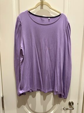 Boden Lilac Long Sleeve Scoop Neck Top